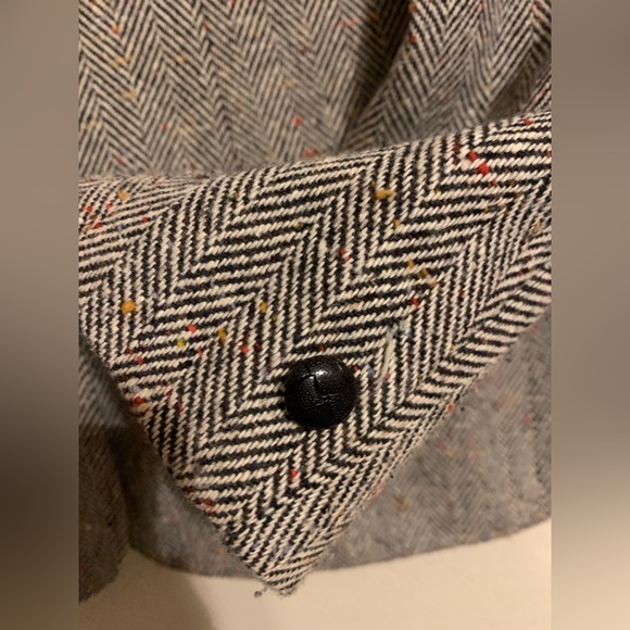 OSCAR DE LA RENTA VTG Wool Blend Tweed Herringbone Two Button Blazer Womens 6 - Picture 4 of 8